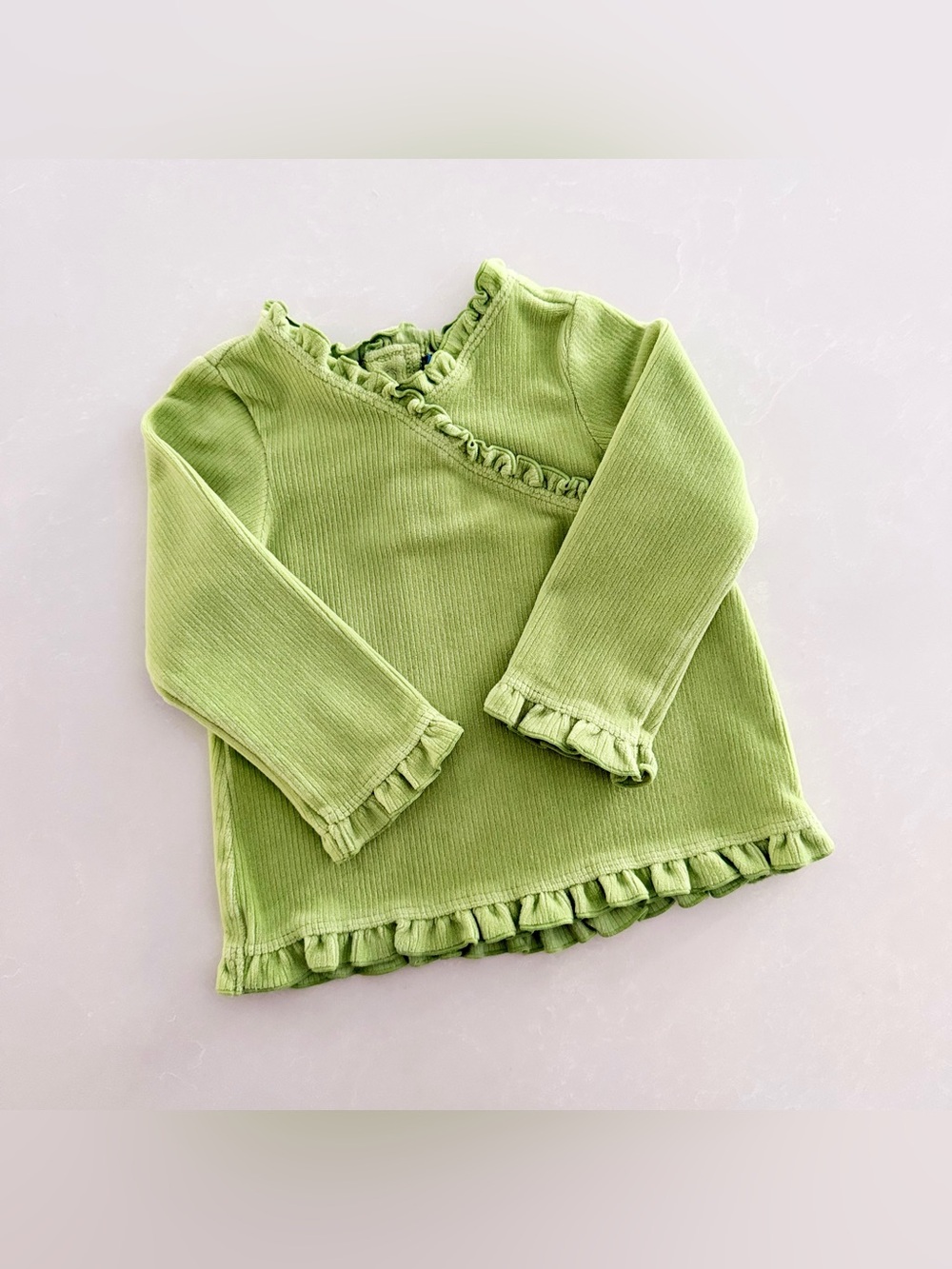 The Children's Place Baby Girl Ribbed Ruffle Top • Size 18M